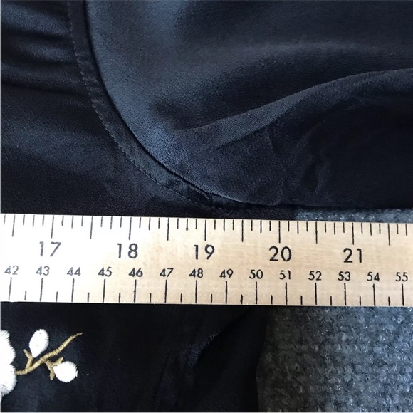 Zara Satin Embroidered Bomber Jacket Black Cherry Blossoms & Birds Small Black - Picture 12 of 14